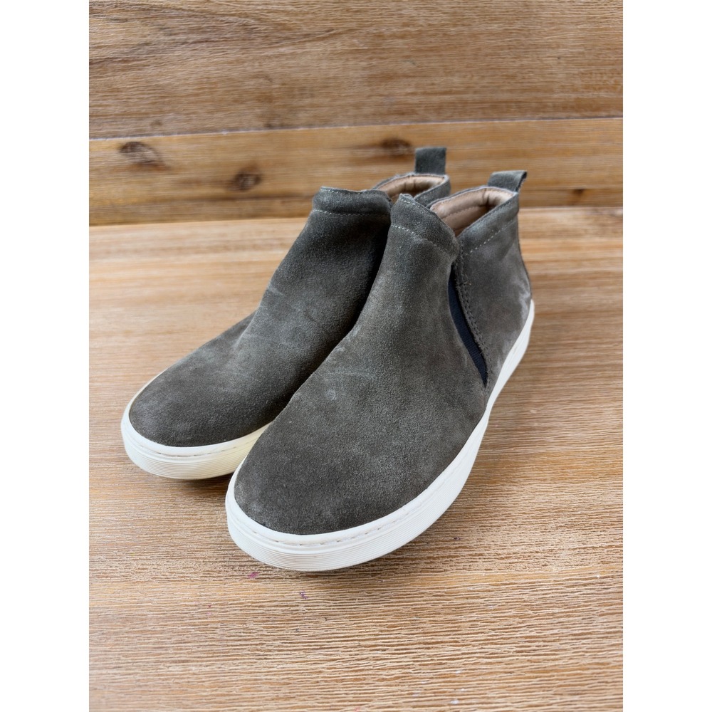 Sofft Somers Suede High Top Sneaker Booties Olive Grey Womens 7.5 M Ankle Boot